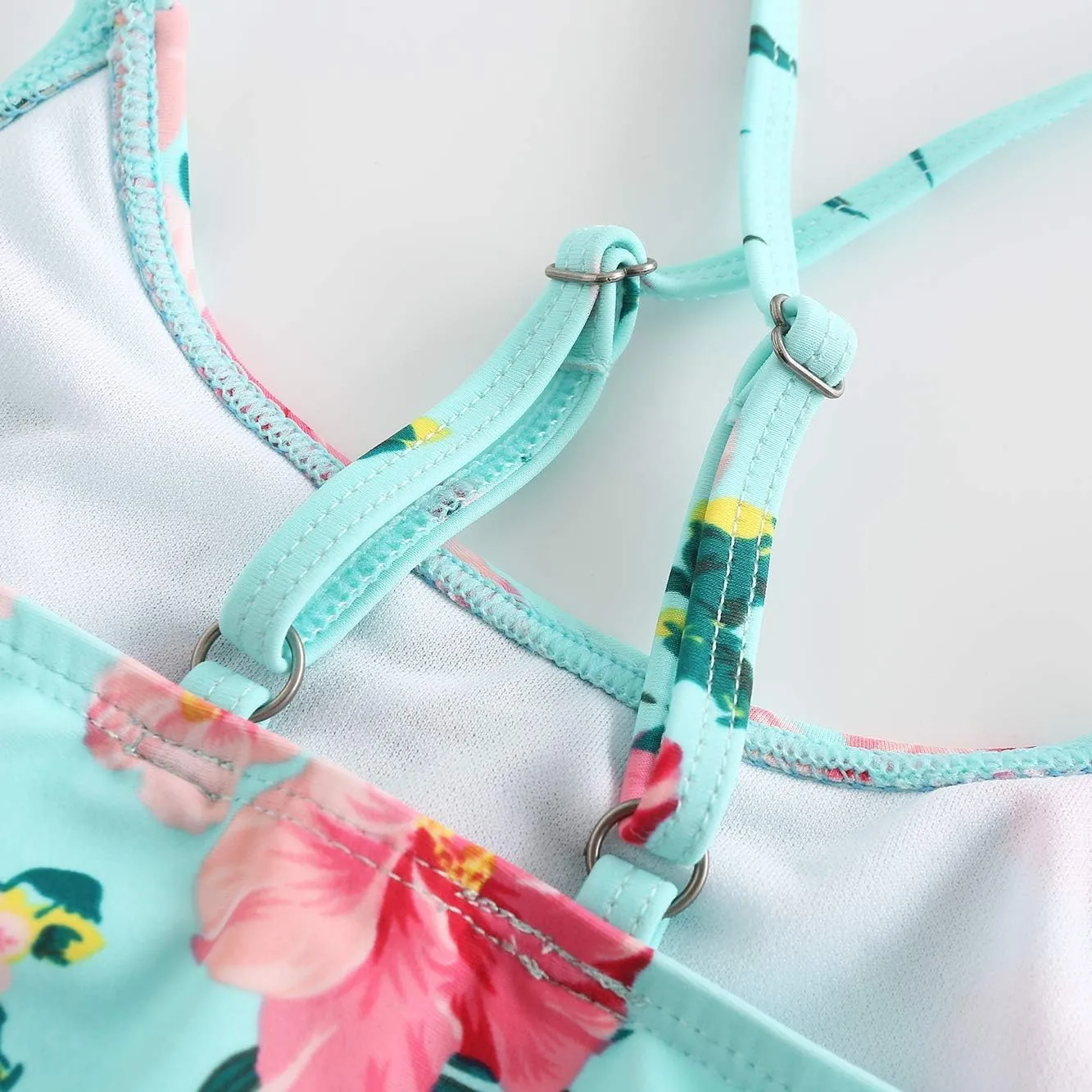 Girls Two Piece Swimsuits Rainbow Bikini Sets Adjustable Strap Bathing Suits