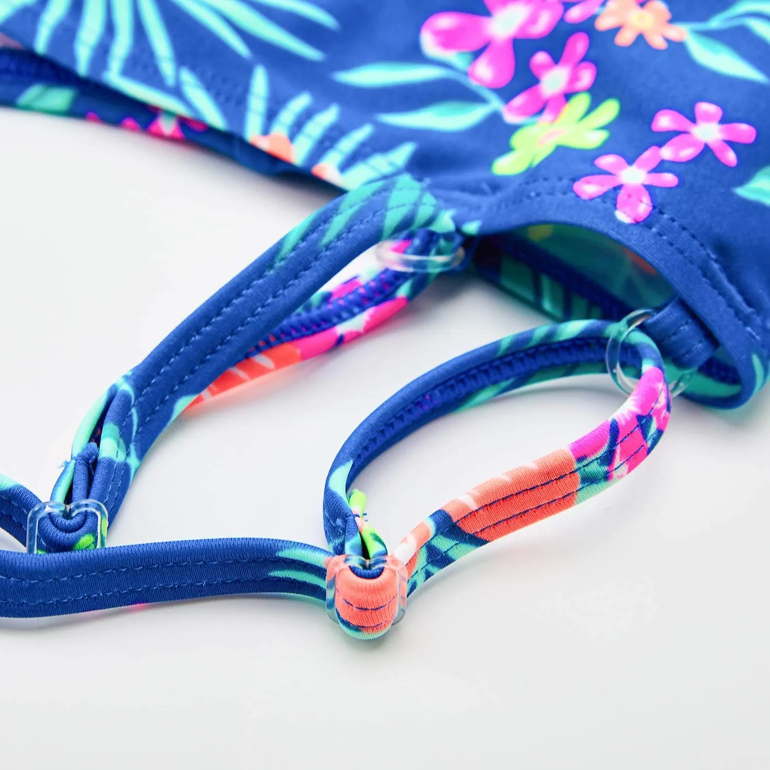 Girls Two Piece Swimsuits Rainbow Bikini Sets Adjustable Strap Bathing Suits