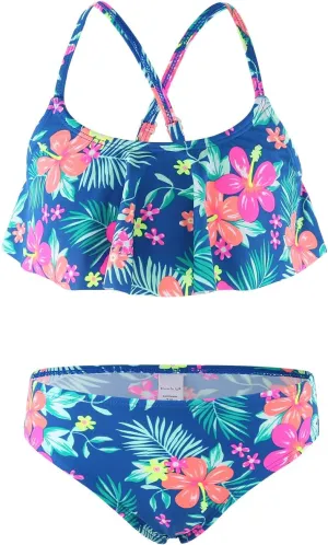 Girls Two Piece Swimsuits Rainbow Bikini Sets Adjustable Strap Bathing Suits