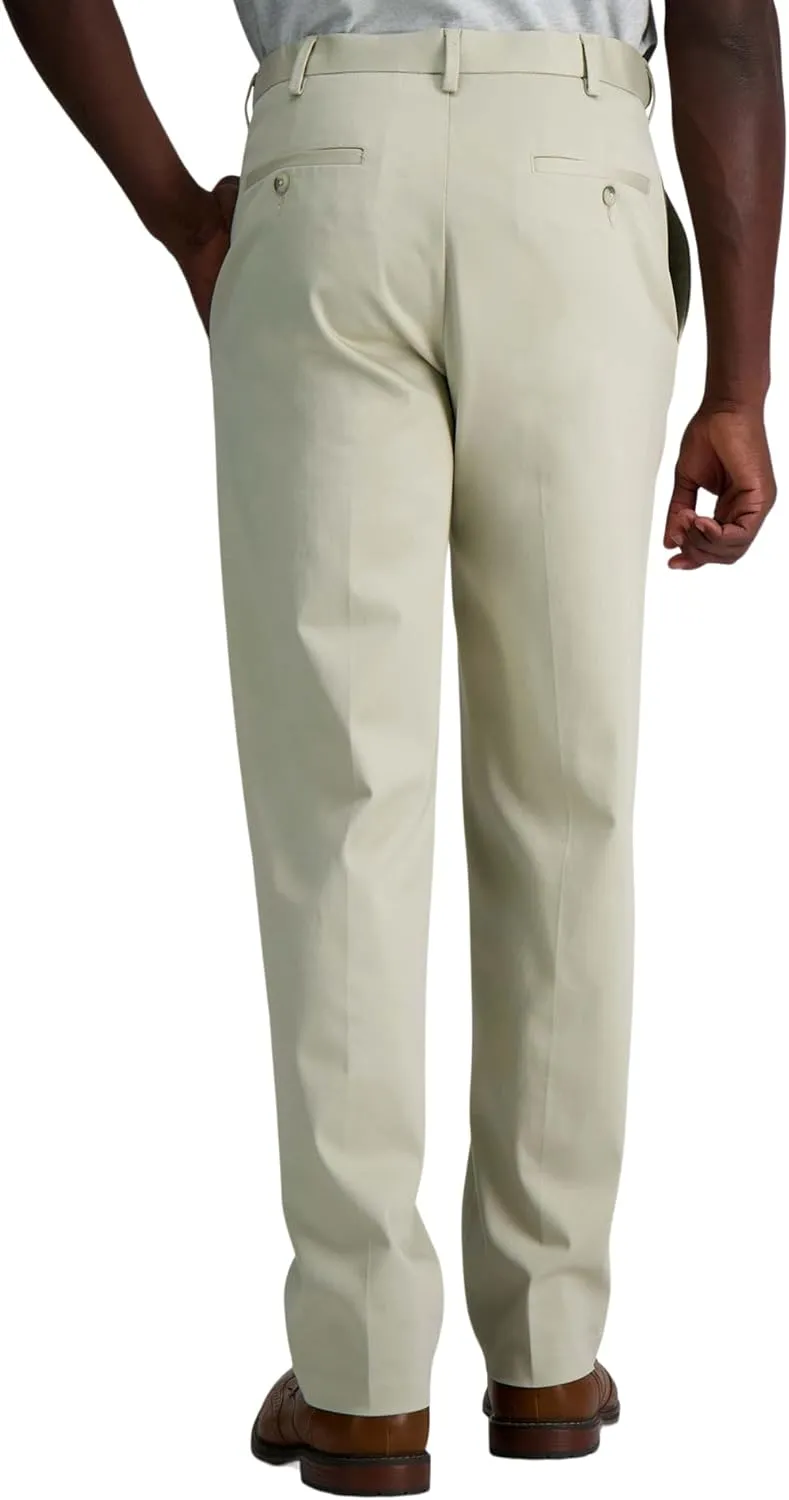 Haggar Men's Wrinkle Free Classic Fit Flat Front Khaki Pant