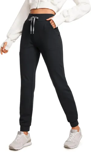 High Waisted Jogger Medical Scrub Pants Women - 7 Pockets Stretch Knit Drawstring Yoga Waistband Slim Fit Pants