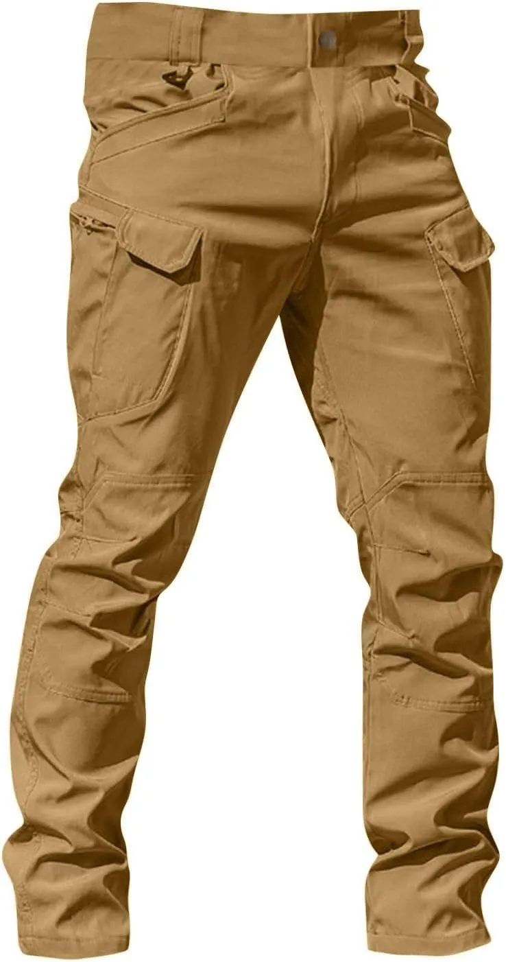 Hiking Pants Men Cargo Multi Pockets Relaxed Fit Pants Ripstop Stretch Slim Fit Pants Trousers Tactical