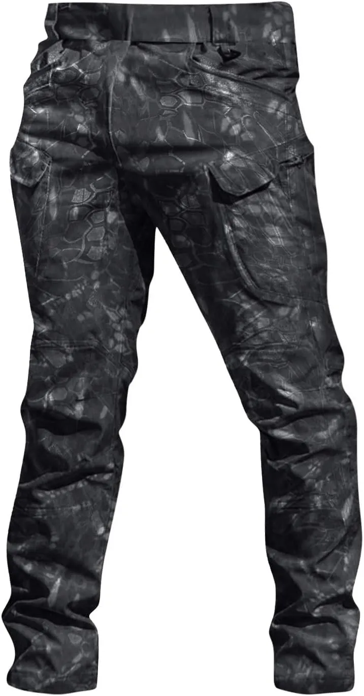 Hiking Pants Men Cargo Multi Pockets Relaxed Fit Pants Ripstop Stretch Slim Fit Pants Trousers Tactical