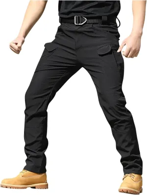 Hiking Pants Men Cargo Multi Pockets Relaxed Fit Pants Ripstop Stretch Slim Fit Pants Trousers Tactical