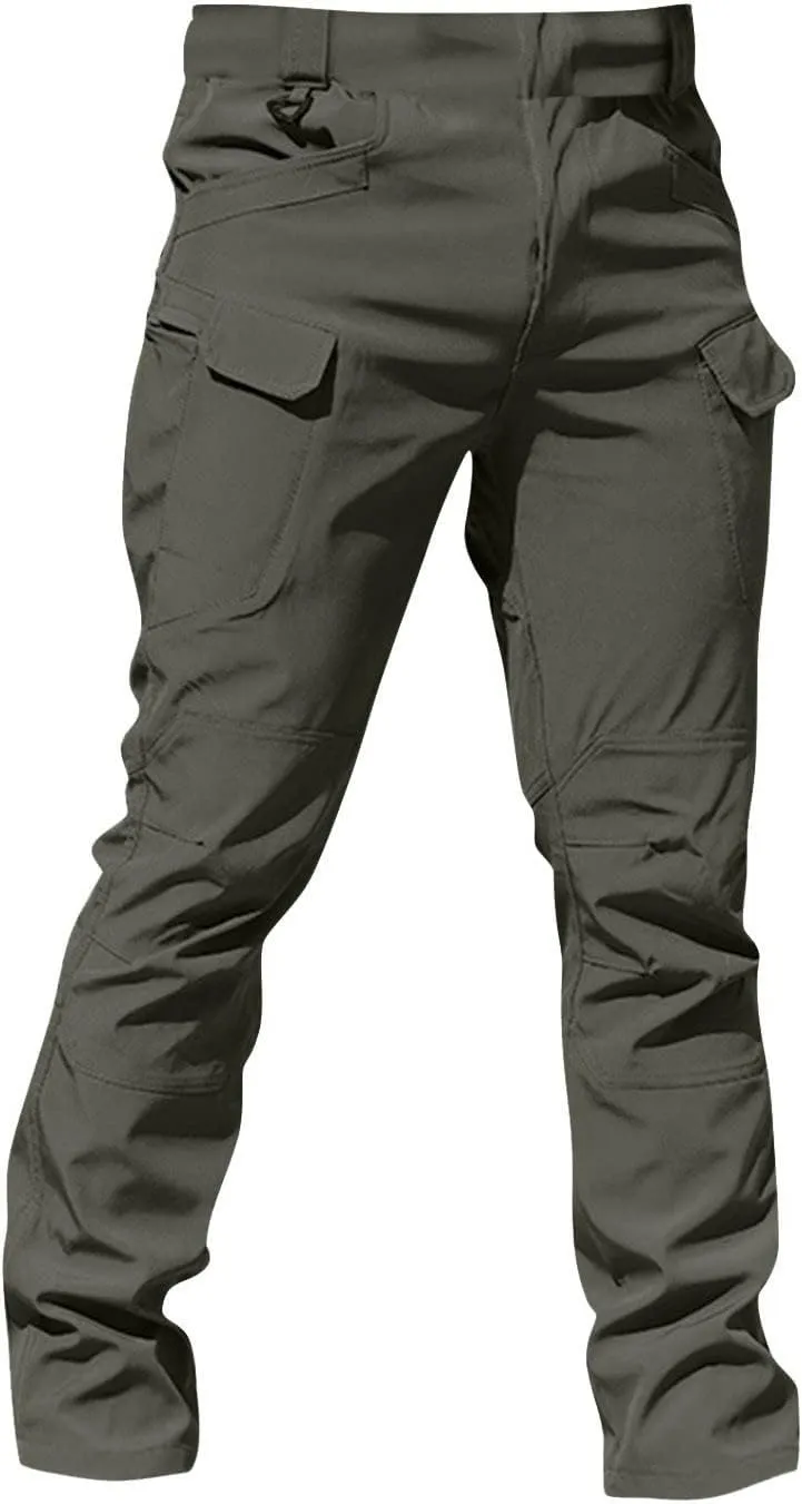 Hiking Pants Men Cargo Multi Pockets Relaxed Fit Pants Ripstop Stretch Slim Fit Pants Trousers Tactical