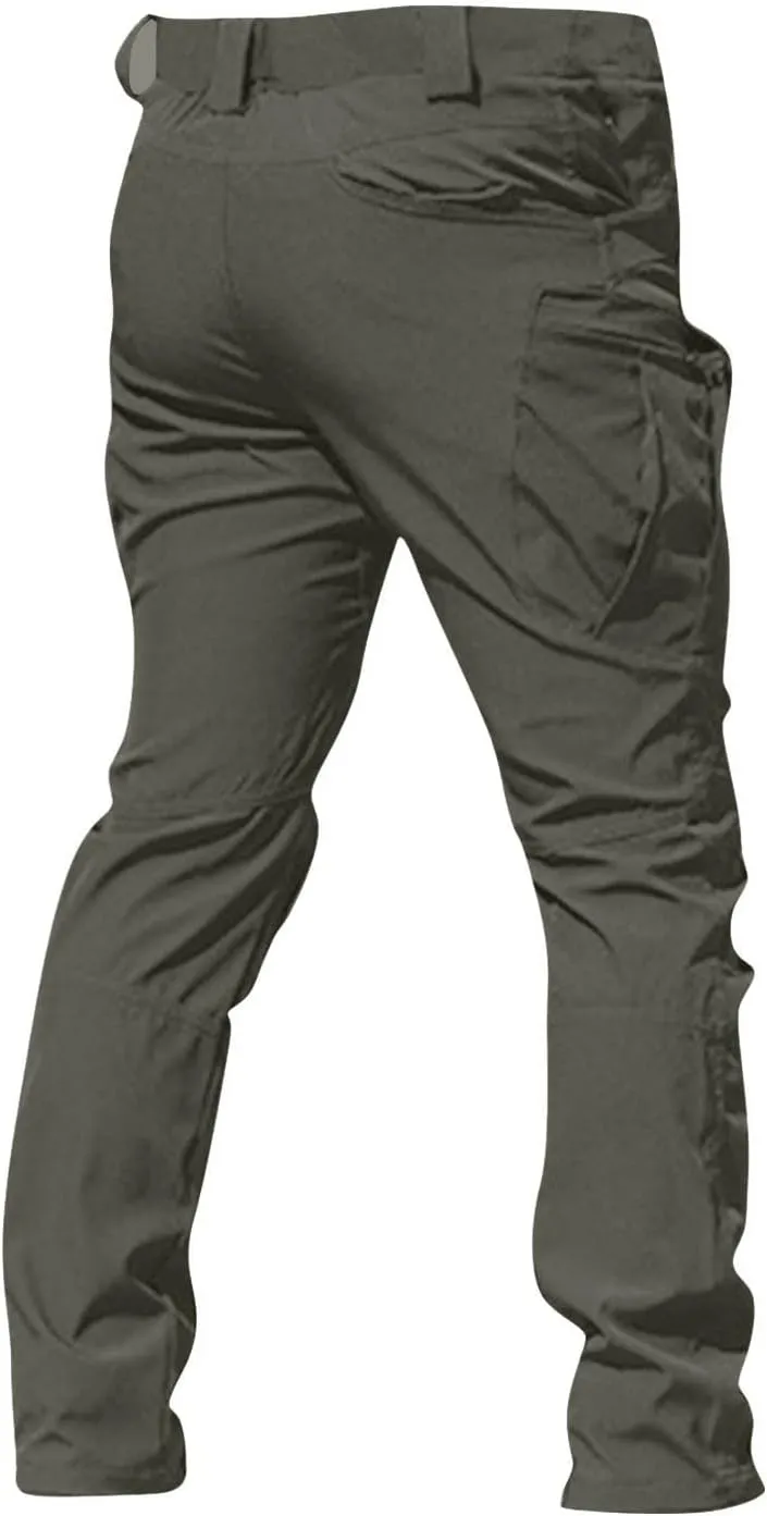 Hiking Pants Men Cargo Multi Pockets Relaxed Fit Pants Ripstop Stretch Slim Fit Pants Trousers Tactical