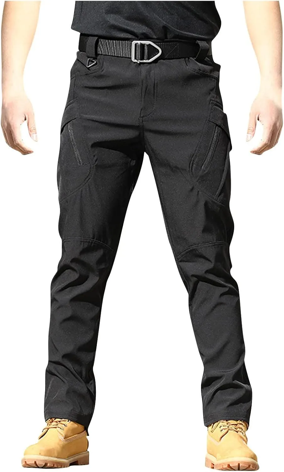 Hiking Pants Men Cargo Multi Pockets Relaxed Fit Pants Ripstop Stretch Slim Fit Pants Trousers Tactical