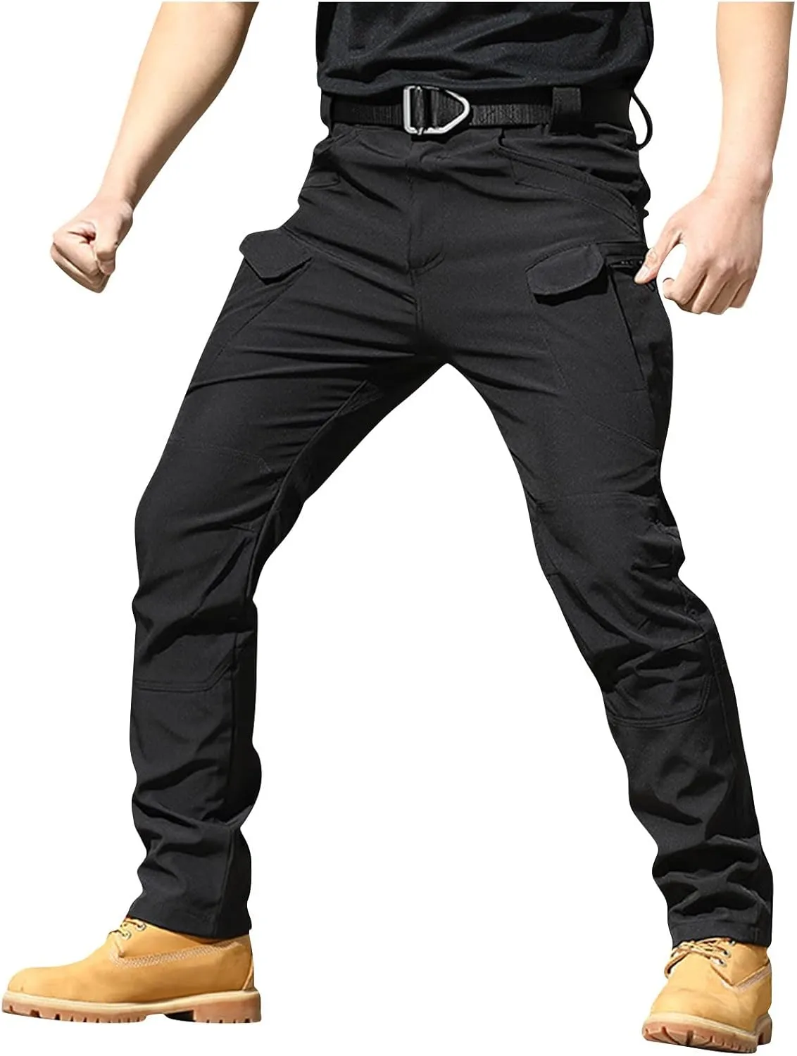 Hiking Pants Men Cargo Multi Pockets Relaxed Fit Pants Ripstop Stretch Slim Fit Pants Trousers Tactical