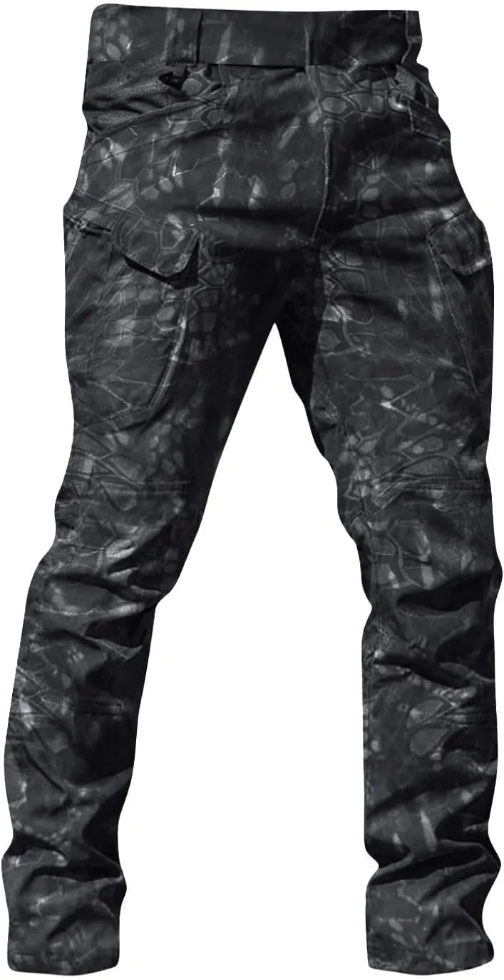 Hiking Pants Men Cargo Multi Pockets Relaxed Fit Pants Ripstop Stretch Slim Fit Pants Trousers Tactical