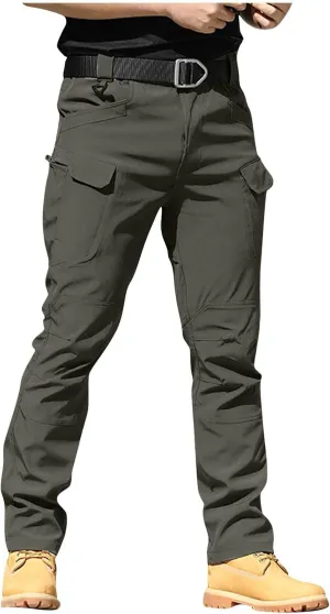Hiking Pants Men Cargo Multi Pockets Relaxed Fit Pants Ripstop Stretch Slim Fit Pants Trousers Tactical