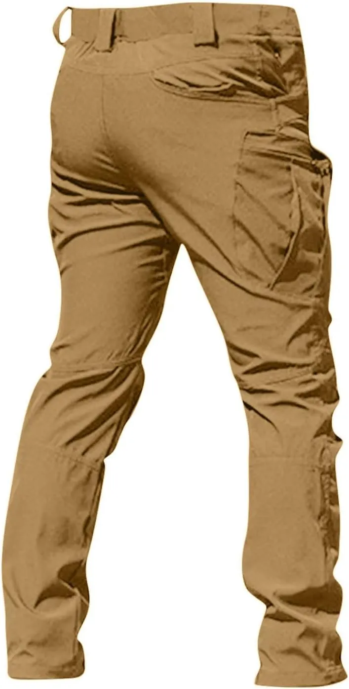 Hiking Pants Men Cargo Multi Pockets Relaxed Fit Pants Ripstop Stretch Slim Fit Pants Trousers Tactical