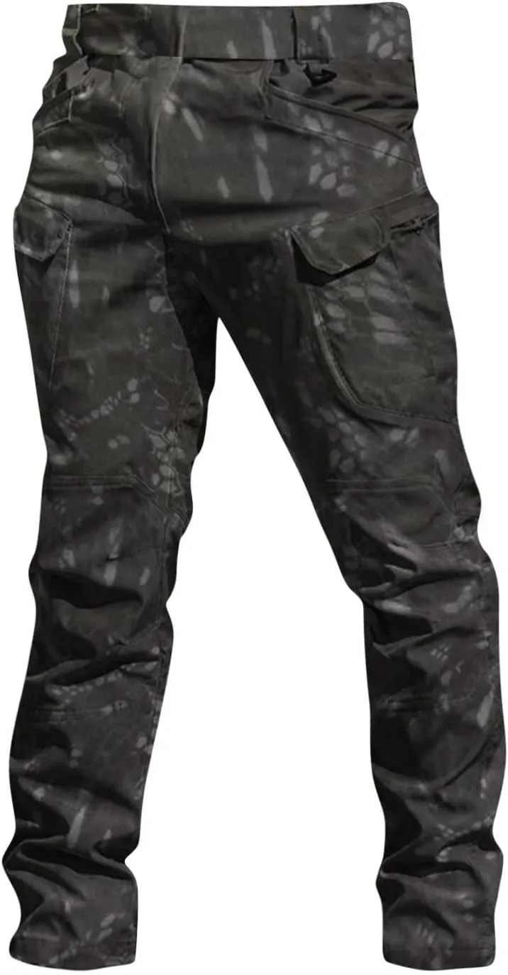 Hiking Pants Men Cargo Multi Pockets Relaxed Fit Pants Ripstop Stretch Slim Fit Pants Trousers Tactical