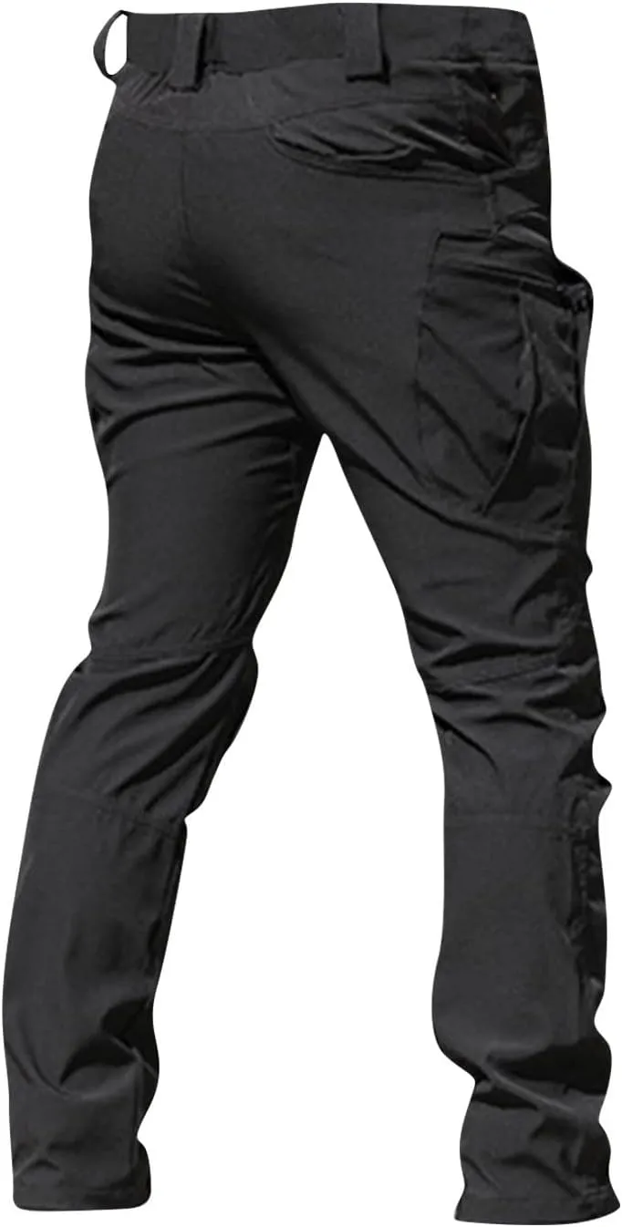 Hiking Pants Men Cargo Multi Pockets Relaxed Fit Pants Ripstop Stretch Slim Fit Pants Trousers Tactical