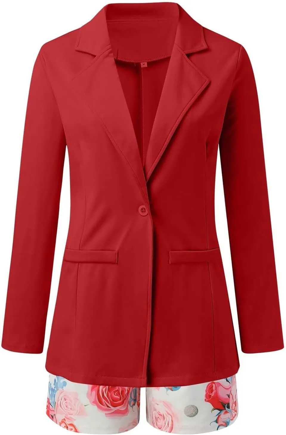 hlysgo Women's Blazer Shorts Set 2 Piece Outfits Long Sleeve Blazer Jacket with Shorts Elegant Business Office Suit Sets