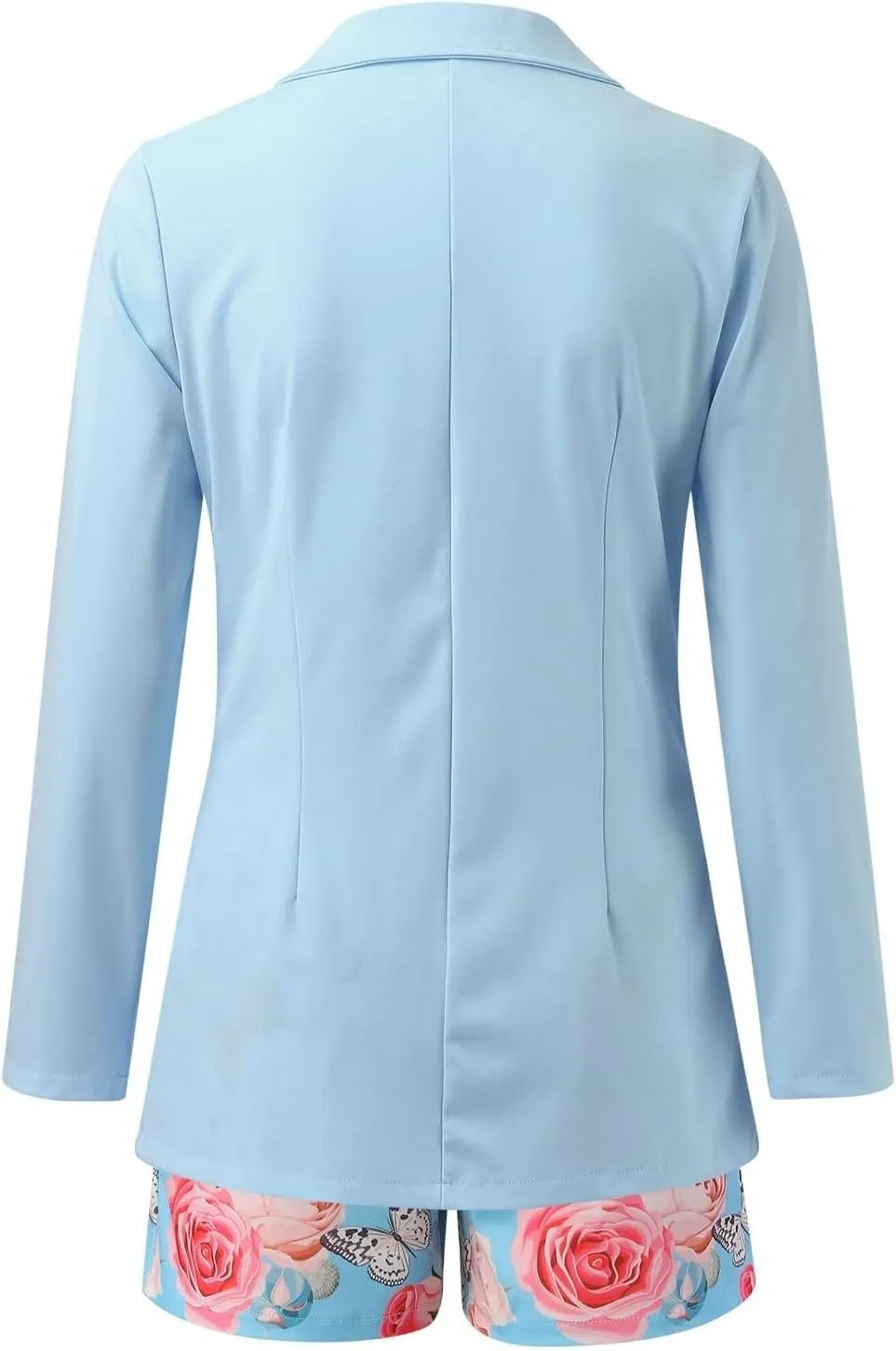 hlysgo Women's Blazer Shorts Set 2 Piece Outfits Long Sleeve Blazer Jacket with Shorts Elegant Business Office Suit Sets