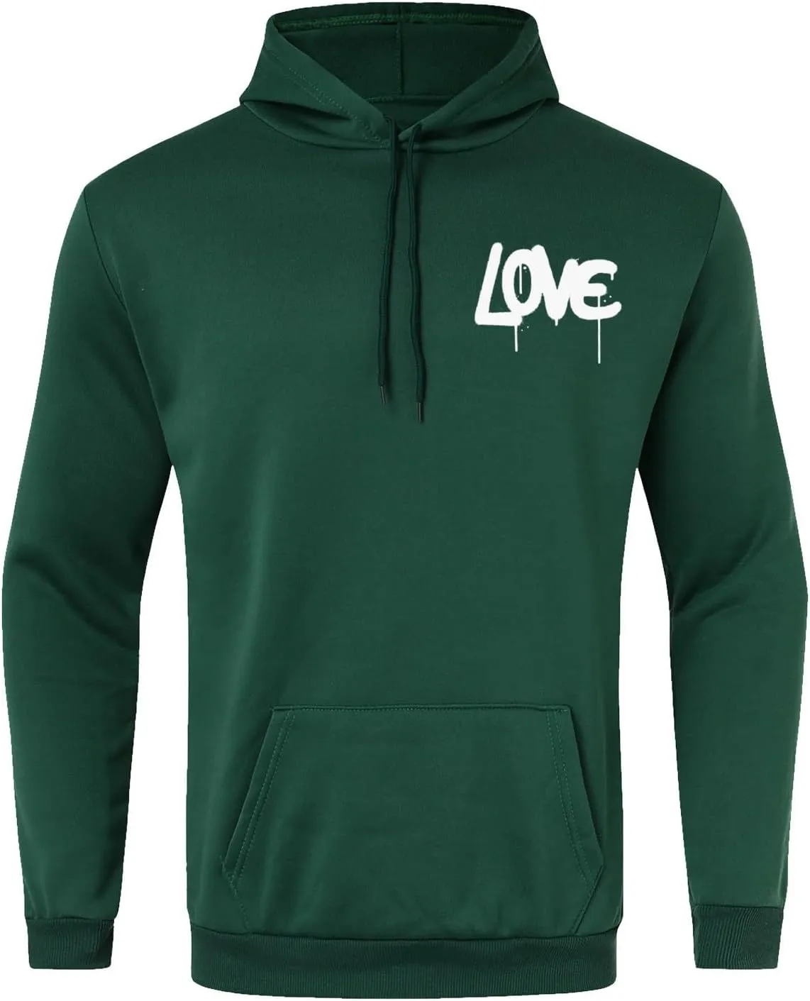 Hoodies For Men With Designs Breathable Casual Hooded Sweatshirt Pullover Tops Mid-Weight Long Sleeve Letter Print Shirts