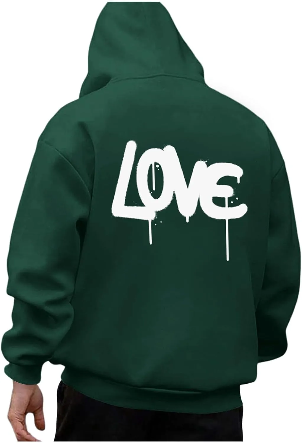 Hoodies For Men With Designs Breathable Casual Hooded Sweatshirt Pullover Tops Mid-Weight Long Sleeve Letter Print Shirts
