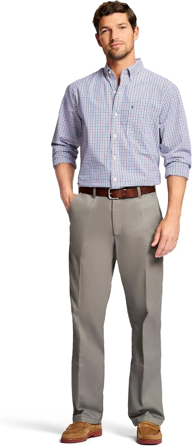 IZOD Men's Performance Stretch Classic Fit Flat Front Chino Pant