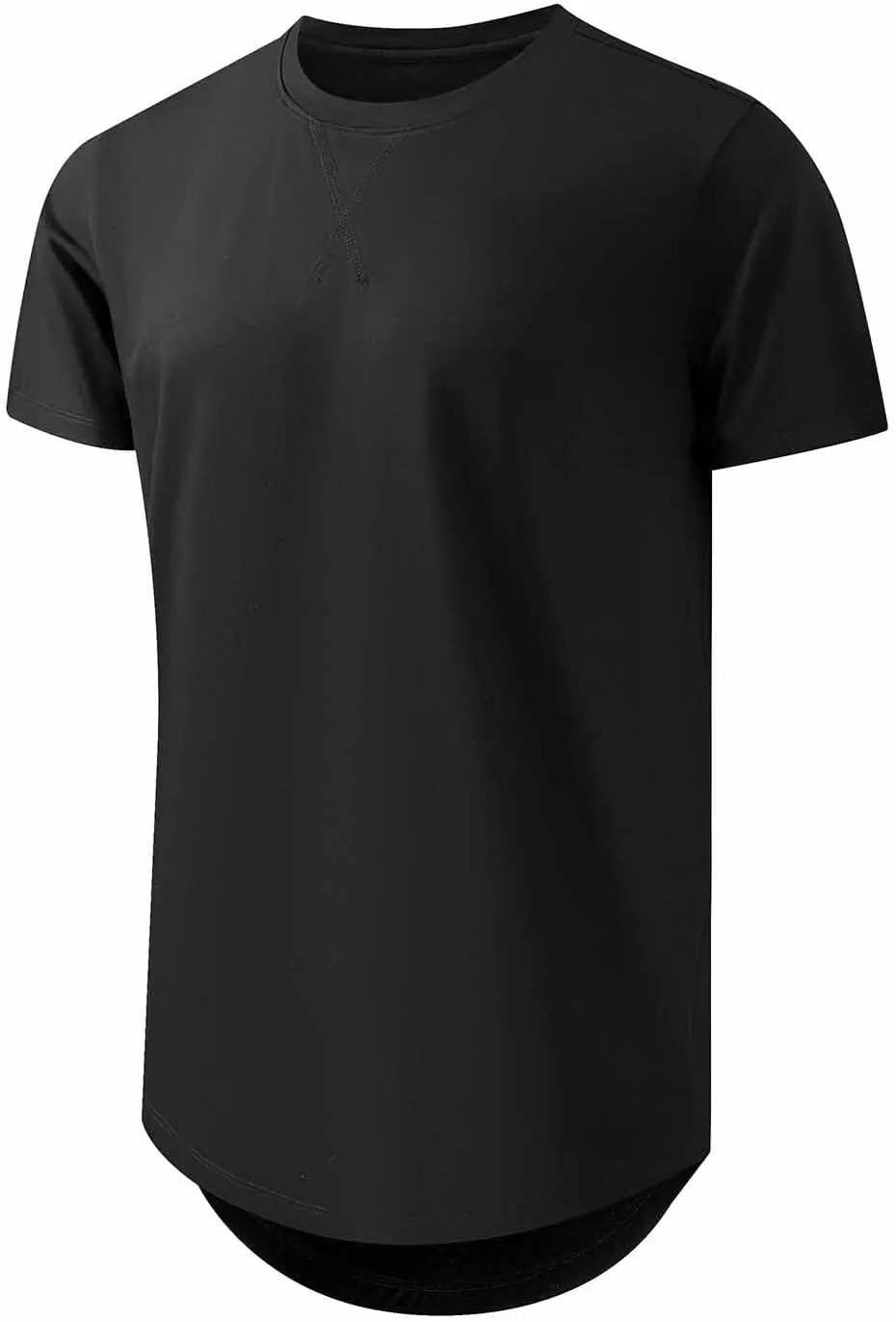 JMIERR Mens 3 Pack Cotton Hipster Hip Hop Longline Crewneck T-Shirt