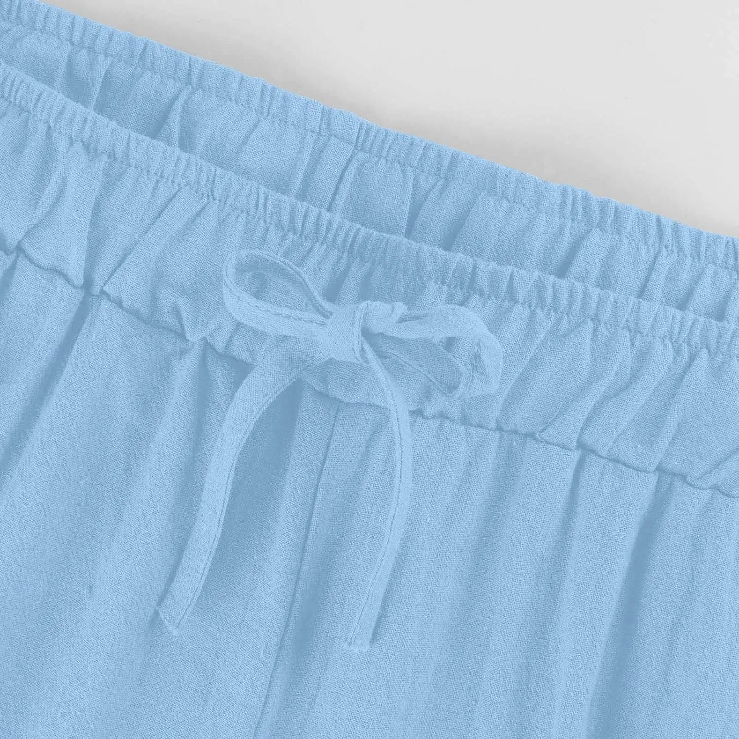 Linen Pants Women,Summer High Waisted Flowy Lounge Palazzo Beach Pants Loose Casual Trousers 2025