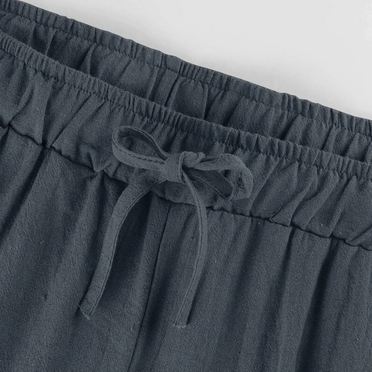 Linen Pants Women,Summer High Waisted Flowy Lounge Palazzo Beach Pants Loose Casual Trousers 2025