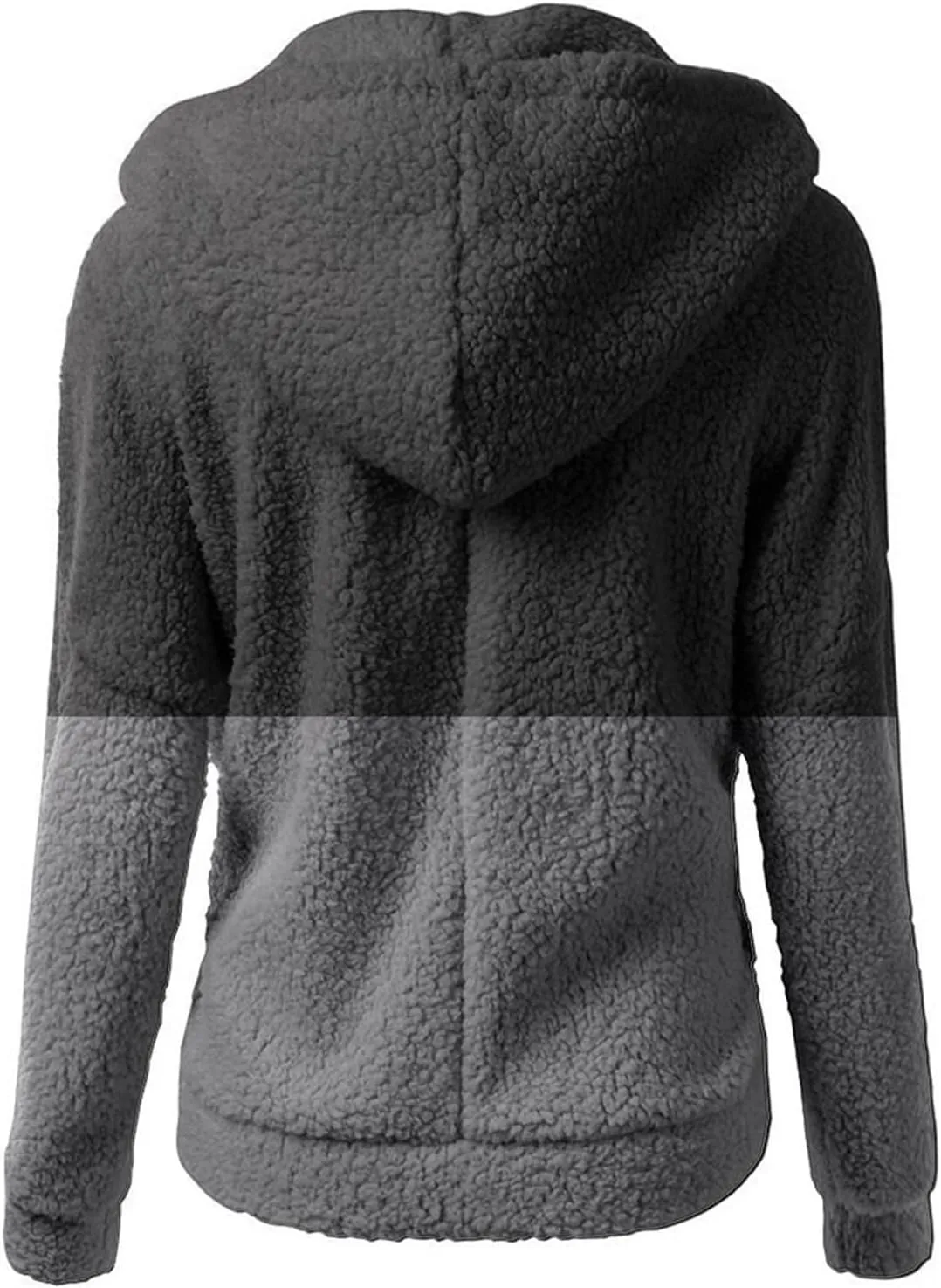 Lmdudan Womens Faux Fleece Hoodies Jacket Trendy Casual Long Sleeve Coat Winter Warm Zip Up Hooded Outerwear with Pockets