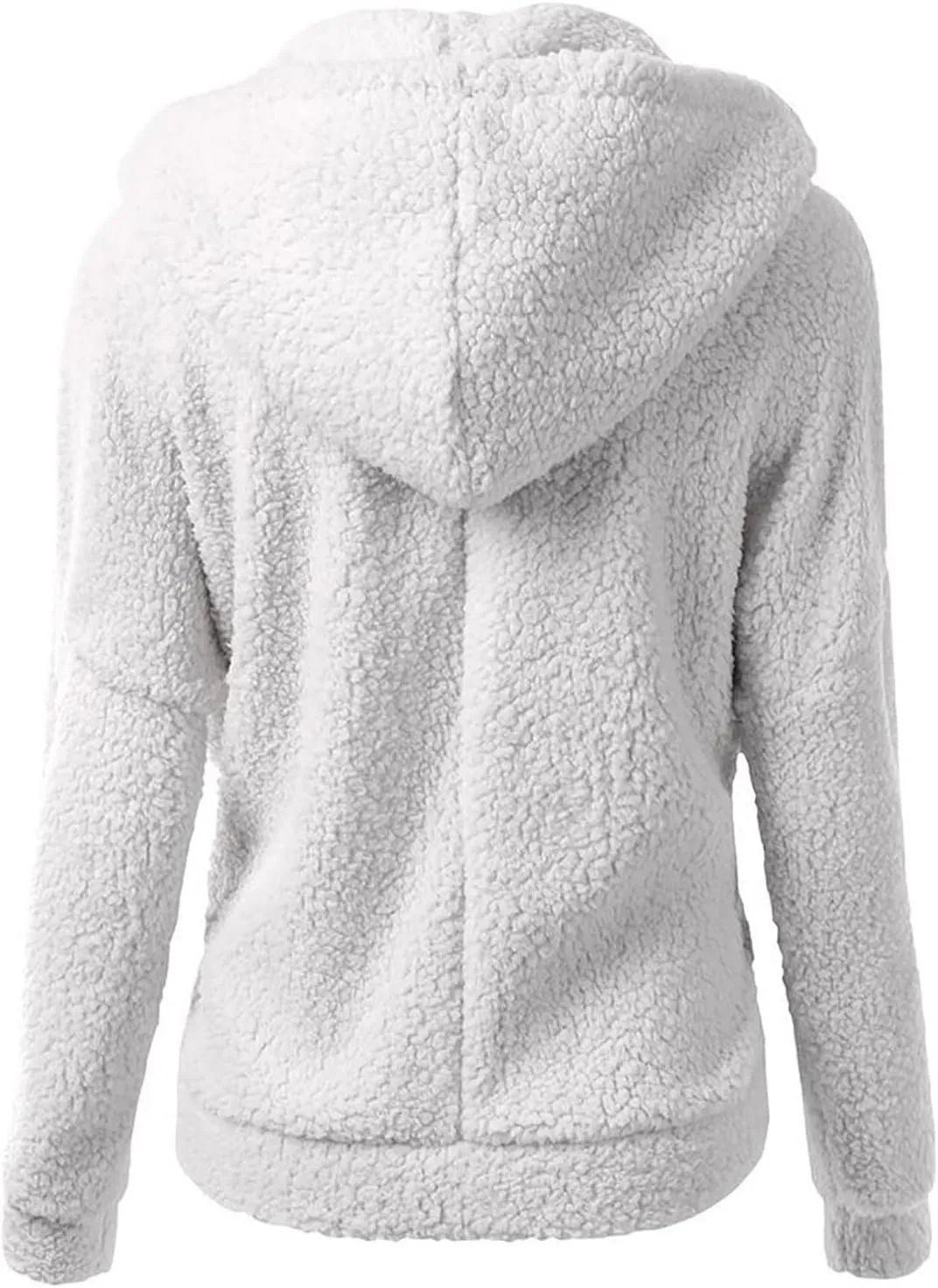 Lmdudan Womens Faux Fleece Hoodies Jacket Trendy Casual Long Sleeve Coat Winter Warm Zip Up Hooded Outerwear with Pockets