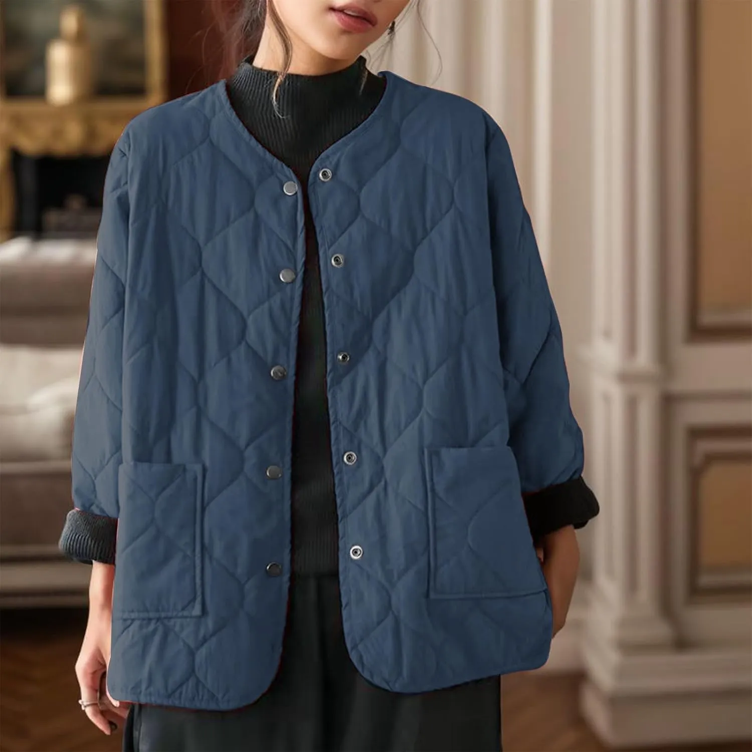 Long Puffer Jacket Women Ultralight Down Coat Packable Parkas Jacket Plus Size Zip Up Warm Hooded Quilted Coat