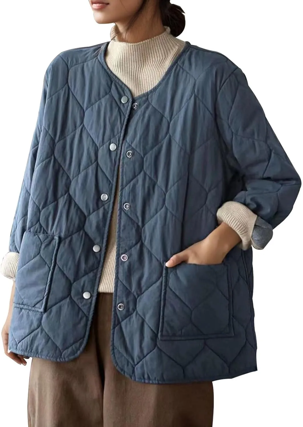 Long Puffer Jacket Women Ultralight Down Coat Packable Parkas Jacket Plus Size Zip Up Warm Hooded Quilted Coat