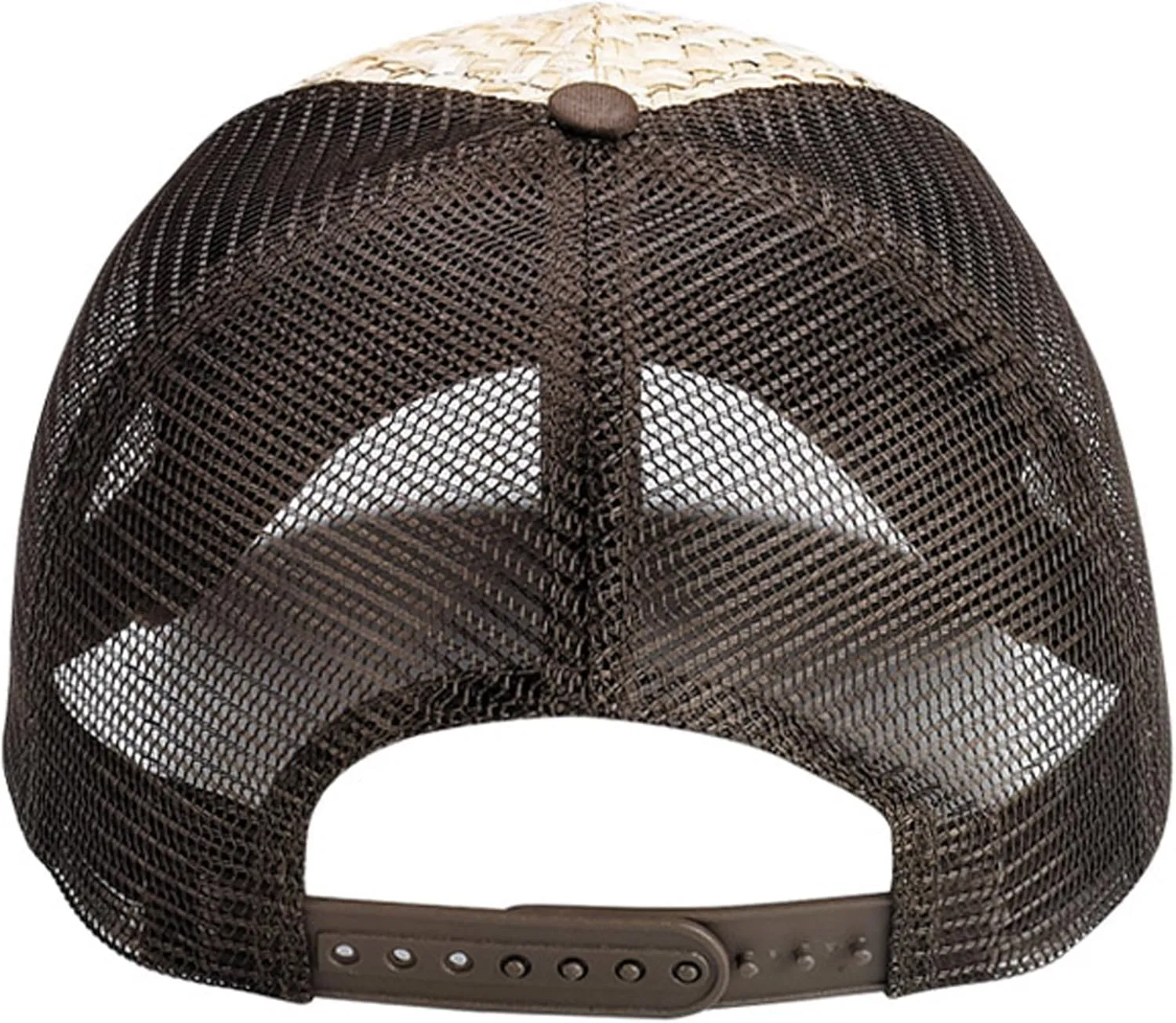 Low Profile Structured Mesh Straw Trucker Cap