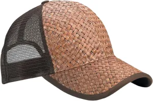 Low Profile Structured Mesh Straw Trucker Cap