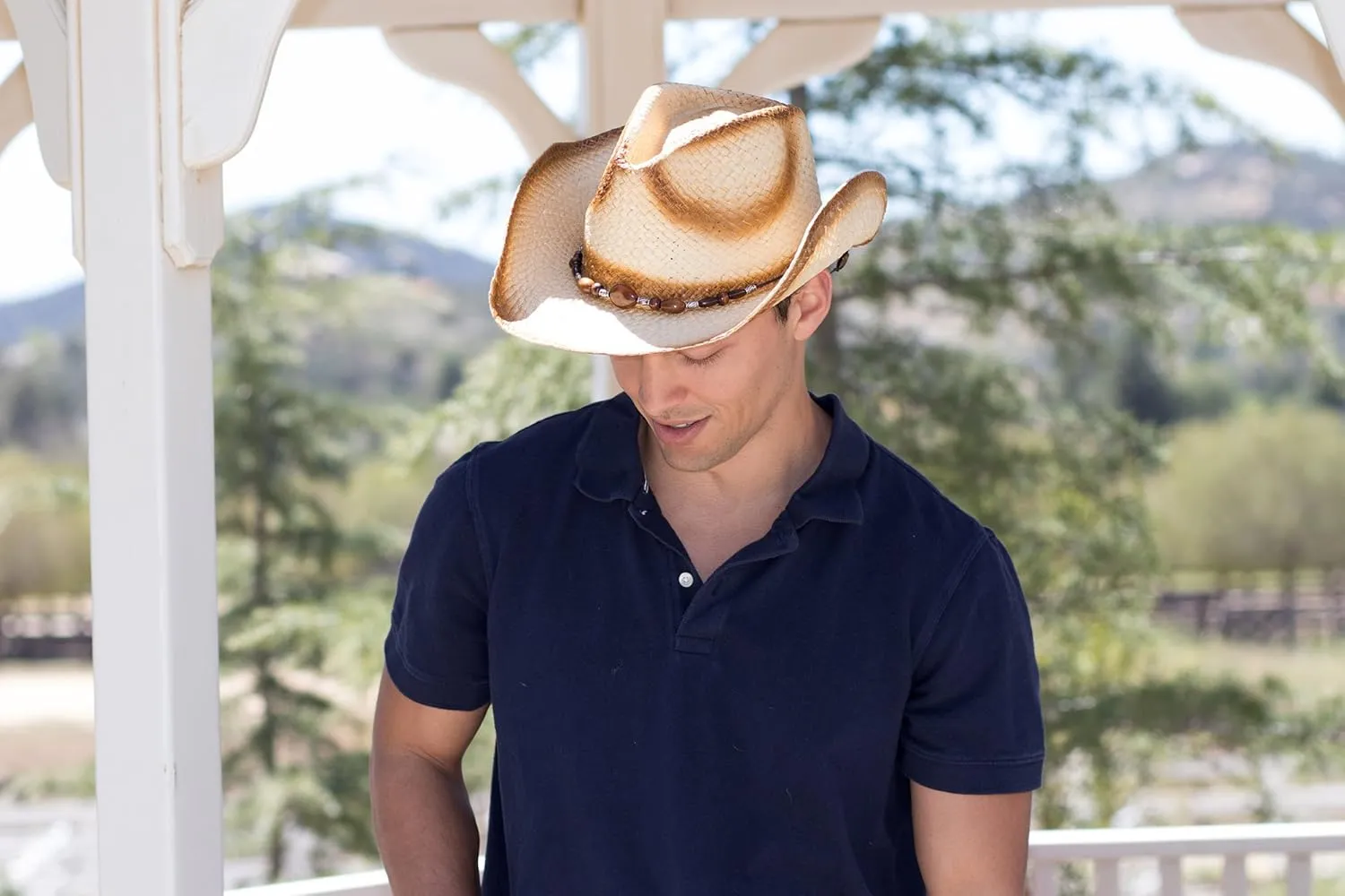 Lullaby Mens Womens Sun Hat Wide Brim Western Structured Straw Cowboy Hat