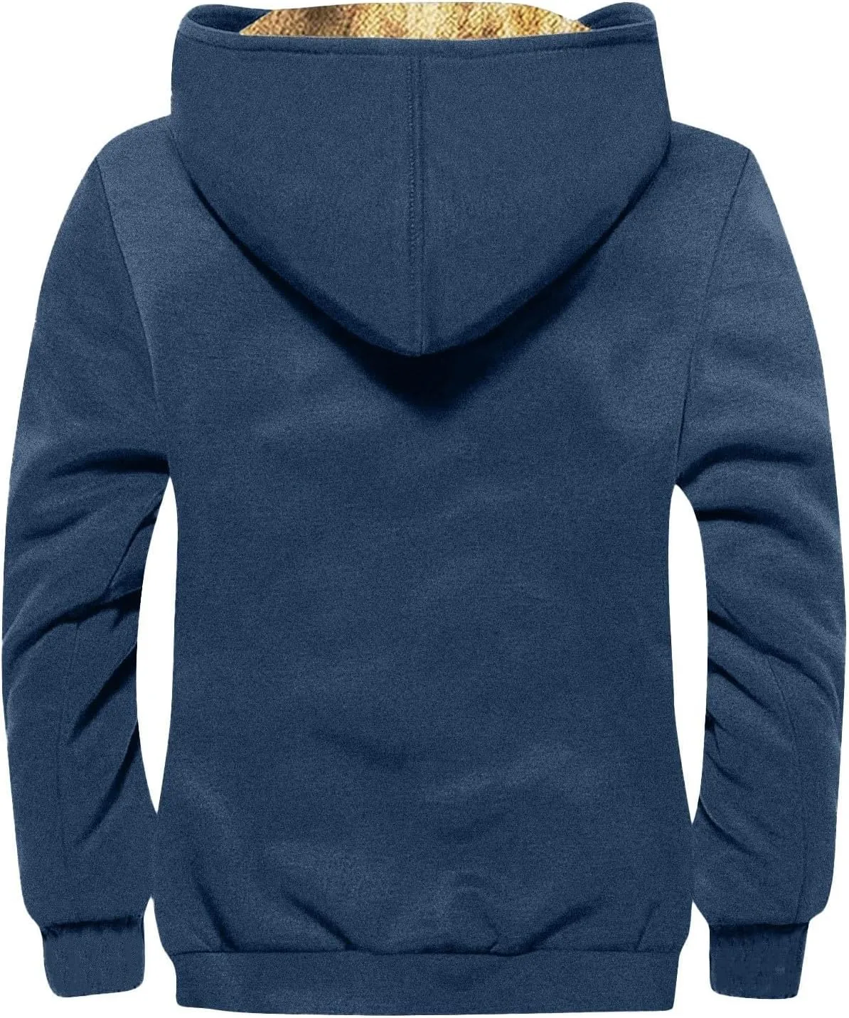 Men Hoodie Zip Up Winter Sherpa Lined Sweatshirt Sherpa Lined Full Zip Hoodie Heavyweight Thick Warm Fleece Jacket