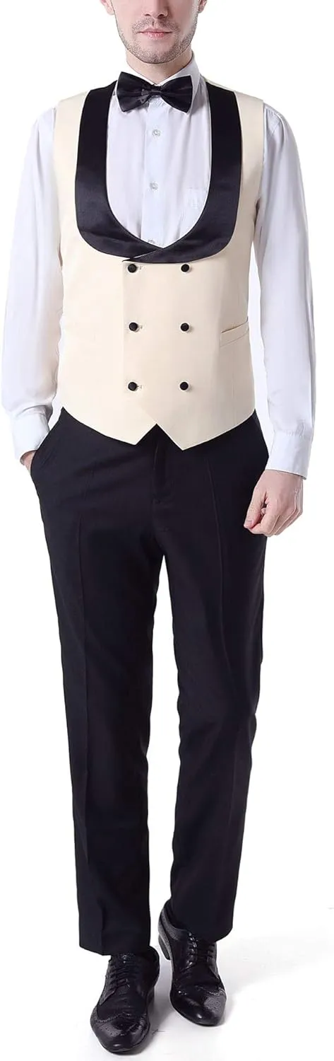 Men's 3 PC Red Notch Lapel Wedding Suits Slim Fit Groom Tuxedos Prom Suits Casual Suit