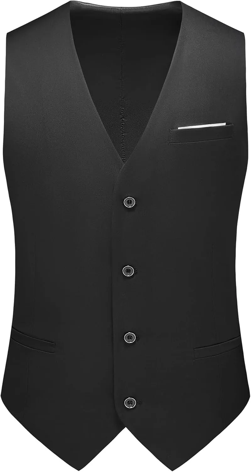 Men's 3 Piece Suit Slim Fit One Button Solid Tuxedo Jacket Suits for Men Slim Fit for Wedding Prom Blazer Vest Pants