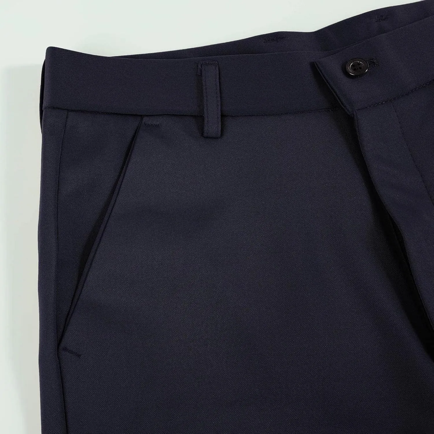 Men's Big and Tall Stretch Pleated Pants - Elastic Waist Chino Flat Front Classic Fit Pants Trousers Business Pants