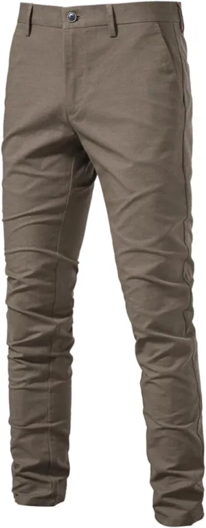 Mens Casual Slim Fit Pants Loose Skinny Dress Sweatpants Soft Elastic Waist Casual Cotton Breathable Fall Trousers