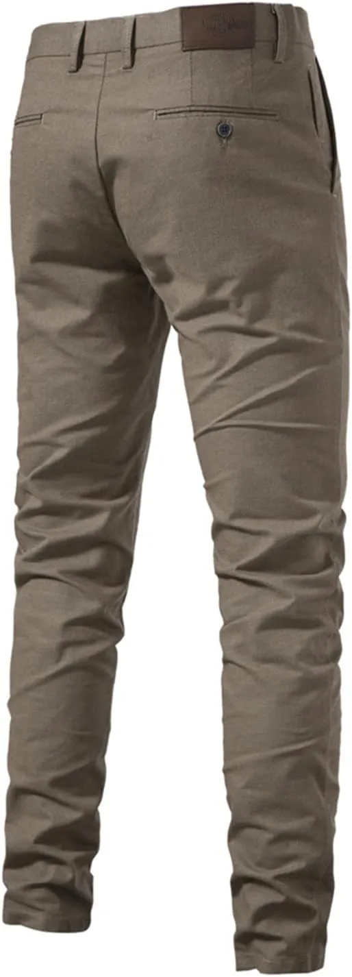 Mens Casual Slim Fit Pants Loose Skinny Dress Sweatpants Soft Elastic Waist Casual Cotton Breathable Fall Trousers