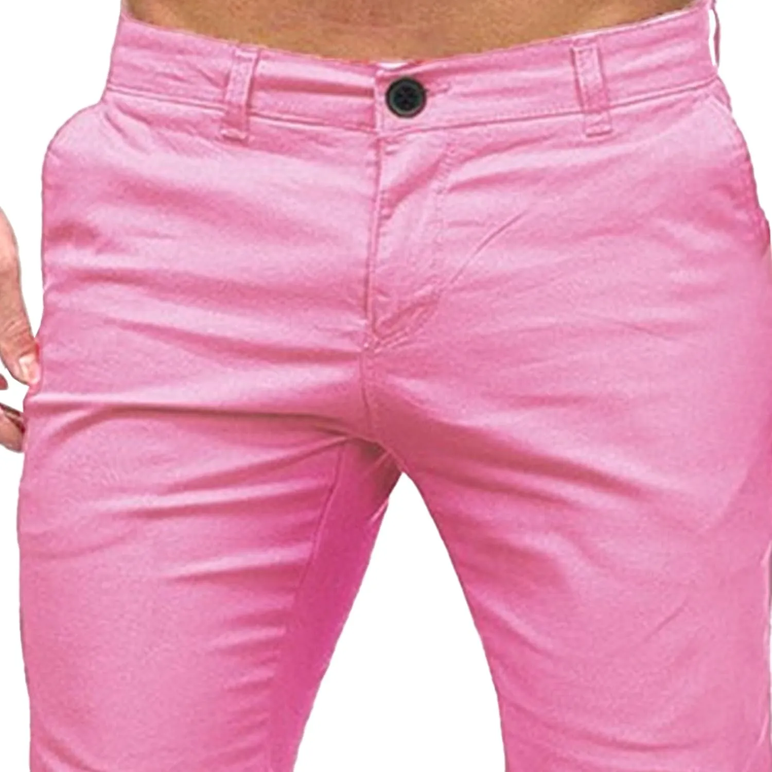 Men's Chinos Slim Fit Pants Stretch Skinny Tapered Dress Slack Comfort Casual Solid Workout Trousers