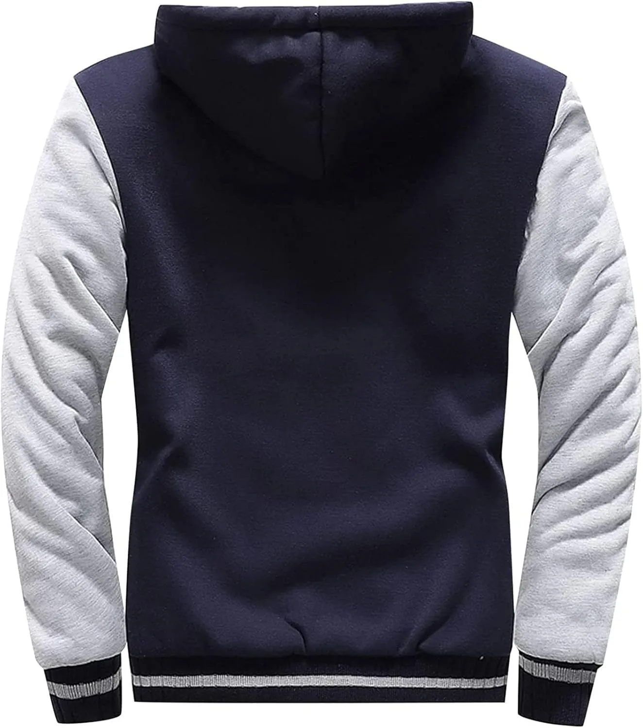 Mens Fleece Lined Jackets Full Zip Sherpa Fleece Hoodies Flannel Hooded Sweatshirt Warm Winter Wool Thick Coats