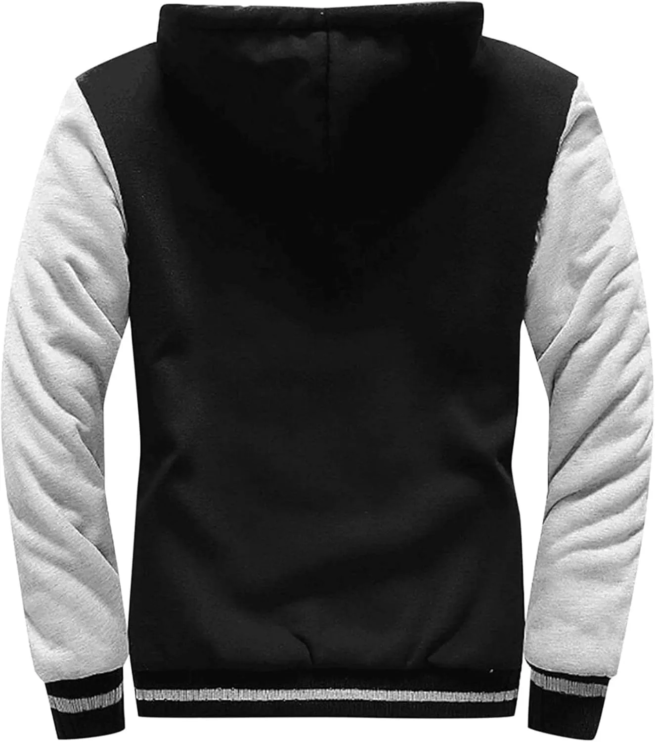 Mens Fleece Lined Jackets Full Zip Sherpa Fleece Hoodies Flannel Hooded Sweatshirt Warm Winter Wool Thick Coats