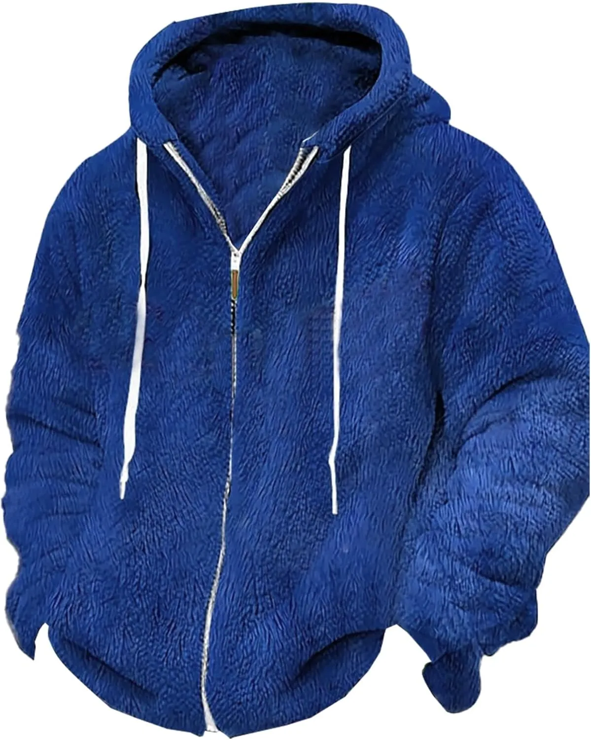 Men's Fuzzy Sherpa Sweatshirt Jackets Athletic Fleece Hoodies Casual Fluffy Warm Thicken Sports Zip Up Winter Coats