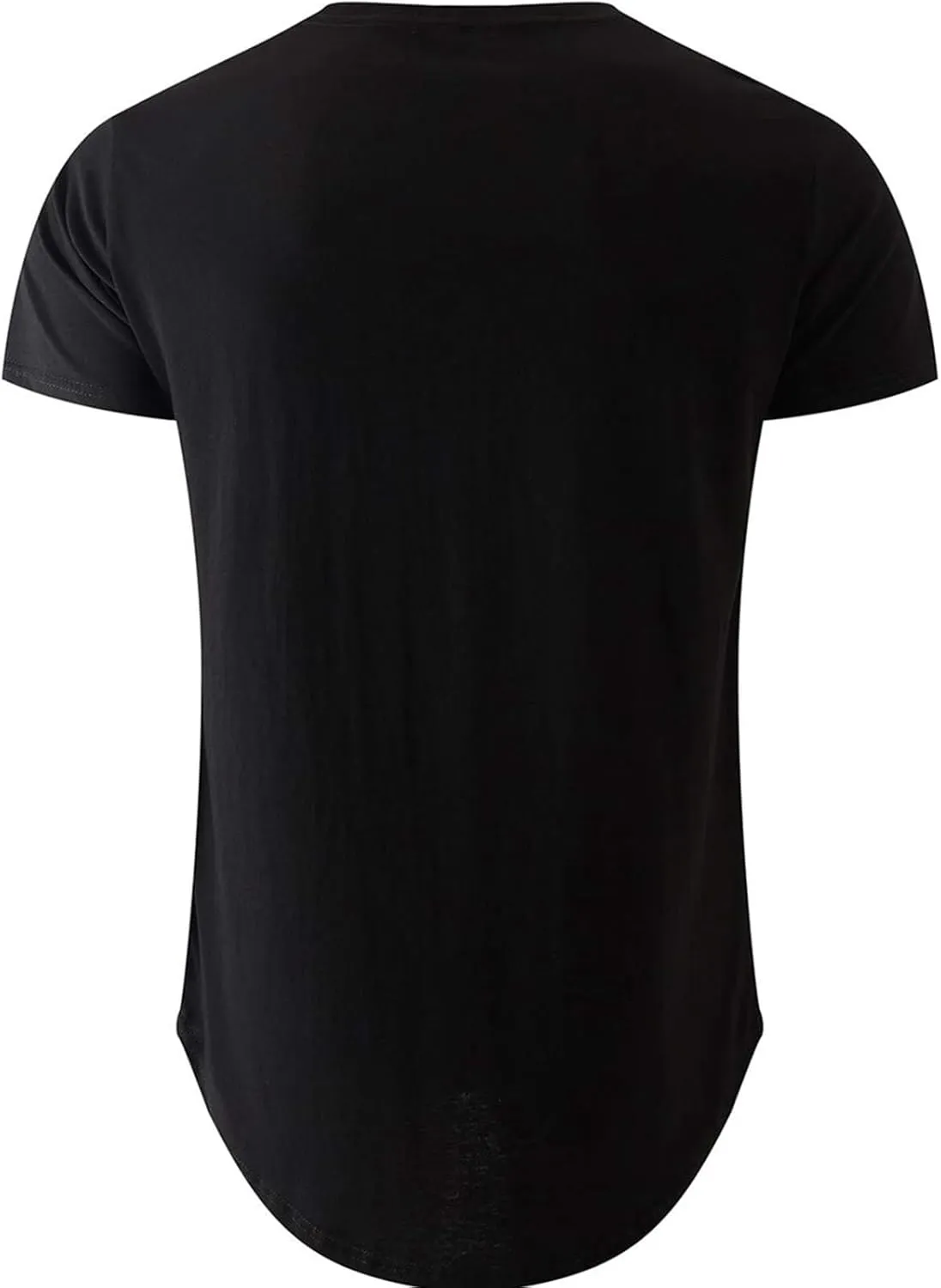 Mens Hipster Longline T Shirts Crewneck T-Shirt Lightweight Short Sleeve Premium Cotton Tee Shirts