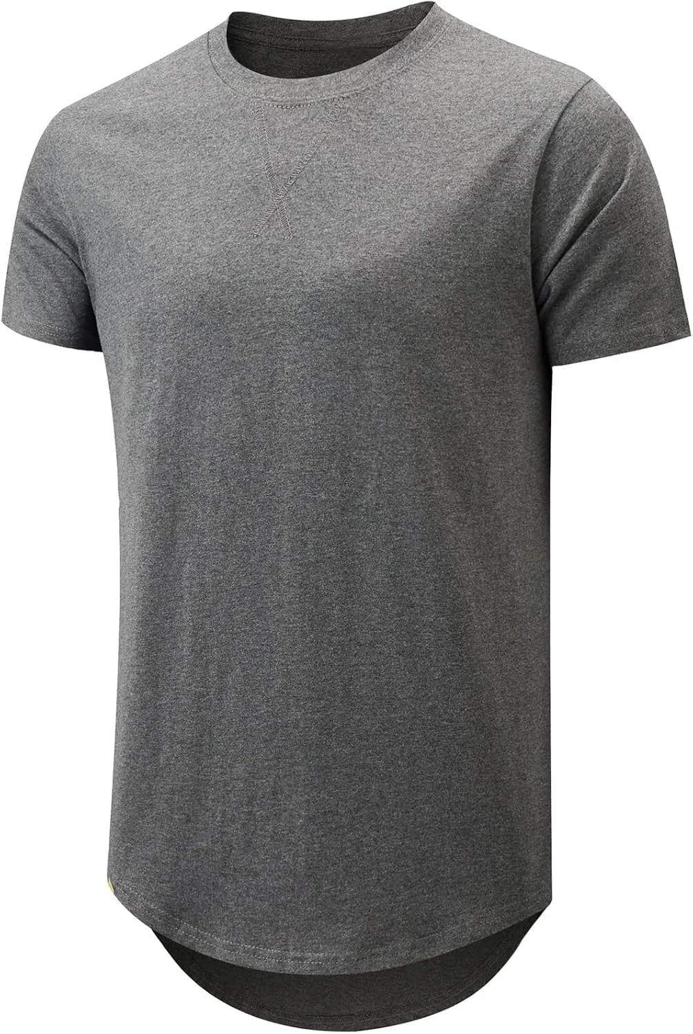 Mens Hipster Longline T Shirts Crewneck T-Shirt Lightweight Short Sleeve Premium Cotton Tee Shirts