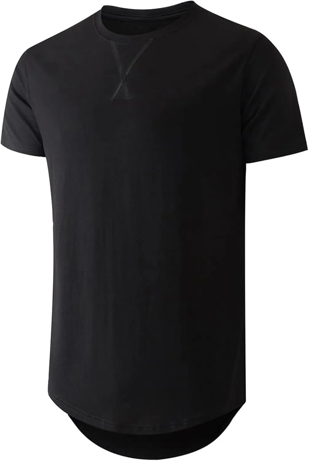 Mens Hipster Longline T Shirts Crewneck T-Shirt Lightweight Short Sleeve Premium Cotton Tee Shirts