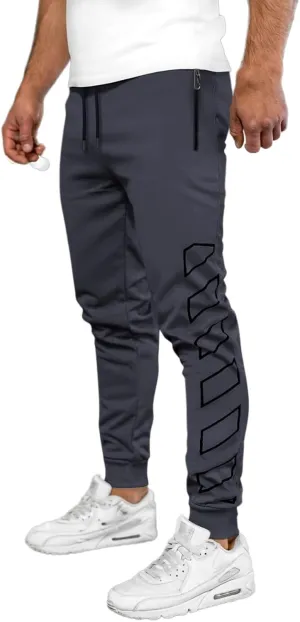 Men's Joggers Drawstring Pants with Zipper Pockets Slim Fit Pants Athletic Trousers Workout Sweatpants for Men