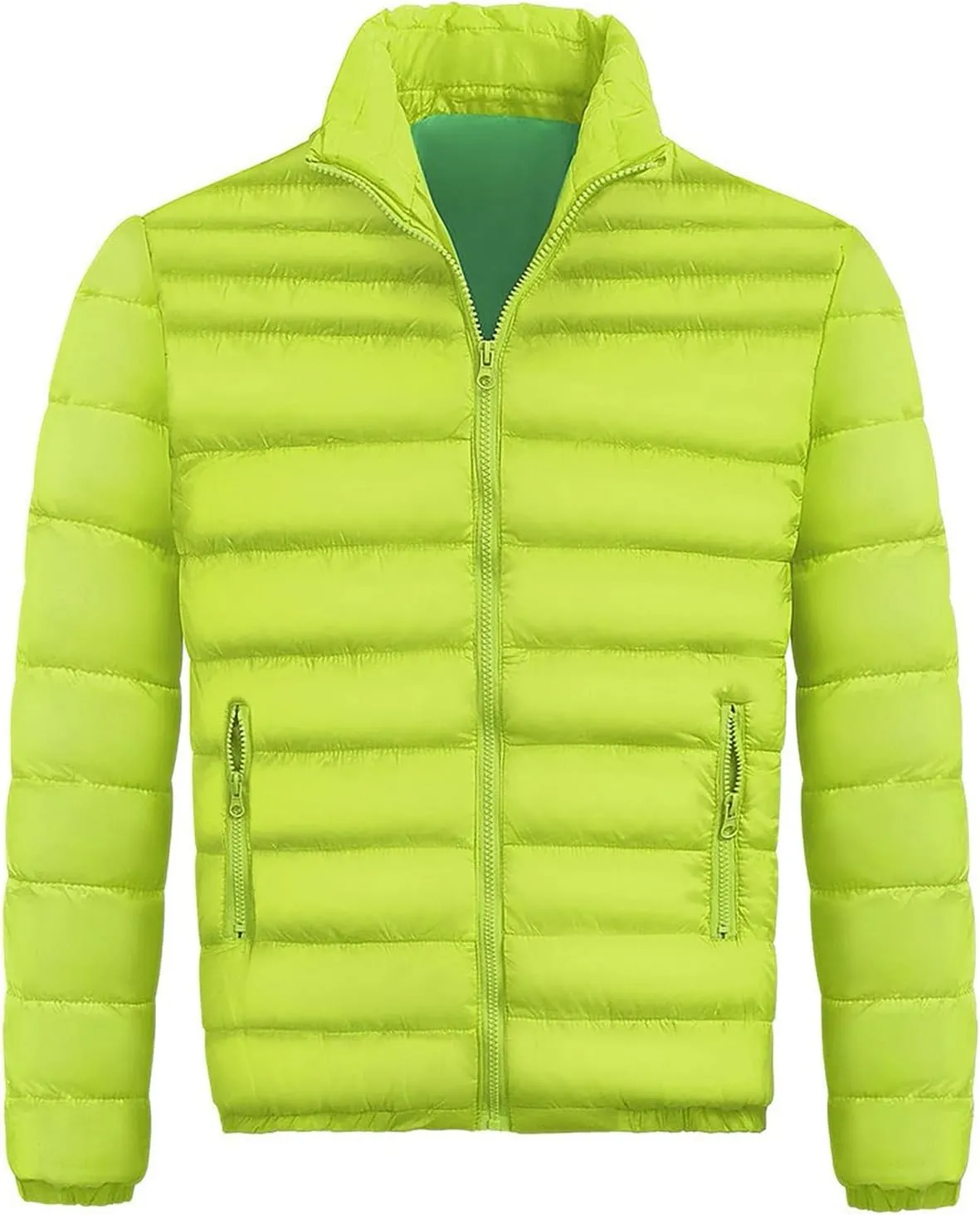 Mens Lightweight Packable Hooded Jacket 2024 Winter Jackets for Running Travel Full Zip Warm Insulated Thermal Coat