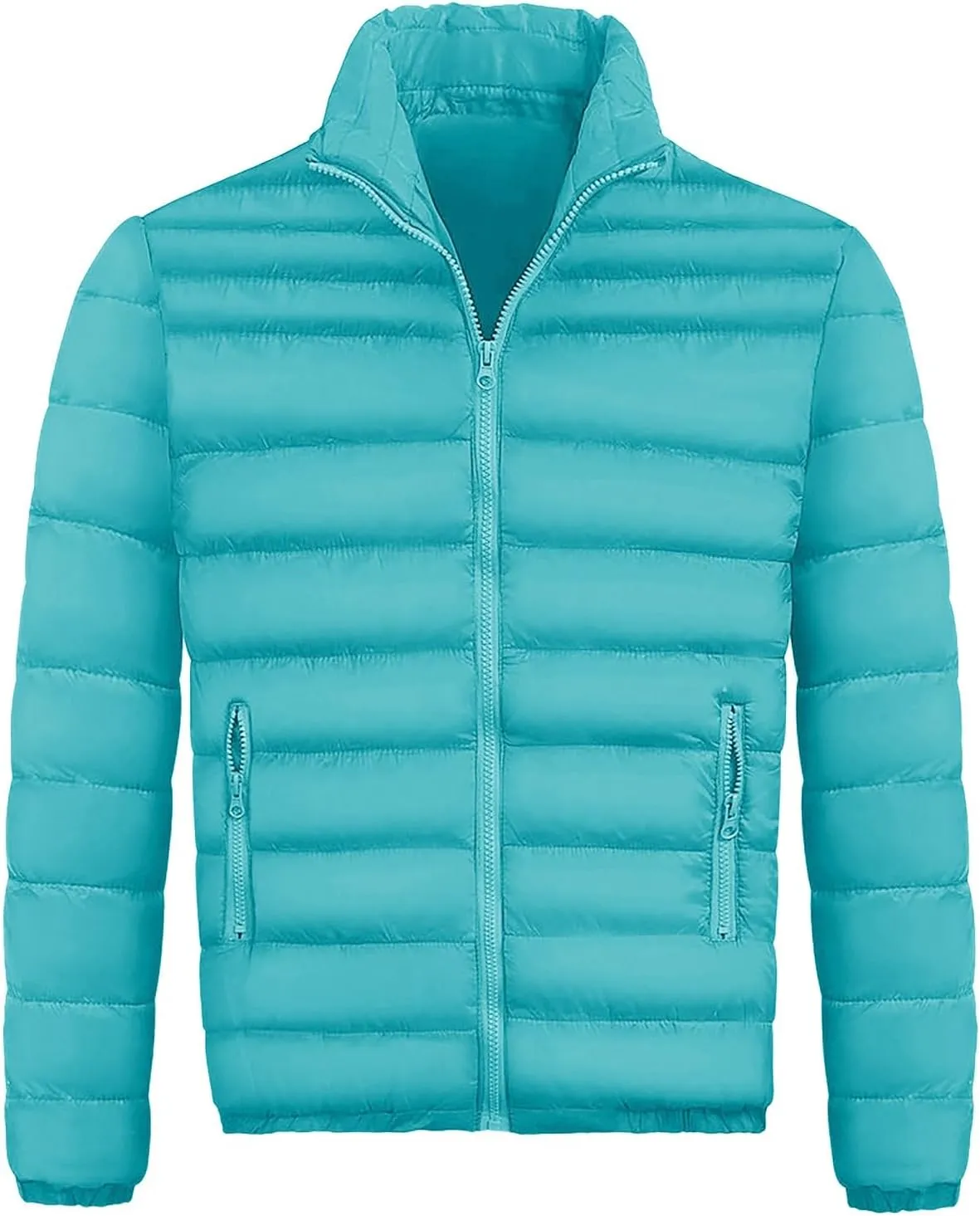 Mens Lightweight Packable Hooded Jacket 2024 Winter Jackets for Running Travel Full Zip Warm Insulated Thermal Coat