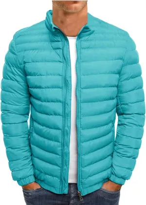 Mens Lightweight Packable Hooded Jacket 2024 Winter Jackets for Running Travel Full Zip Warm Insulated Thermal Coat