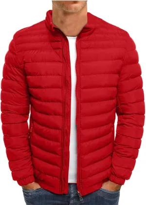 Mens Lightweight Packable Hooded Jacket 2024 Winter Jackets for Running Travel Full Zip Warm Insulated Thermal Coat